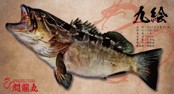 クエ魚拓仕上がり
