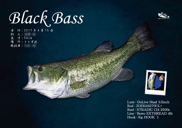 ブラックバス魚拓